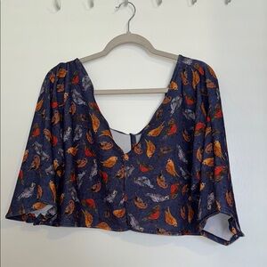 Women's Multicolor Bird Print Top